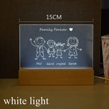 Personalized Family Name Table Lamp - Acrylic Board USB LED Night Light