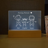 Personalized Family Name Table Lamp - Acrylic Board USB LED Night Light