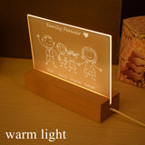 Personalized Family Name Table Lamp - Acrylic Board USB LED Night Light