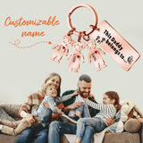 Family Names Keychain This Daddy Belongs to Keychain Personalized Fathers Gift