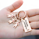 Family Names Keychain This Daddy Belongs to Keychain Personalized Fathers Gift