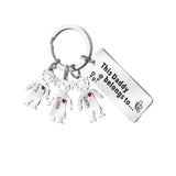 Family Names Keychain This Daddy Belongs to Keychain Personalized Fathers Gift