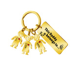 Family Names Keychain This Daddy Belongs to Keychain Personalized Fathers Gift