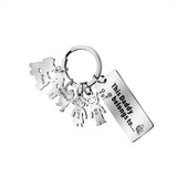 Family Names Keychain with Pet Cust Personalized Gift