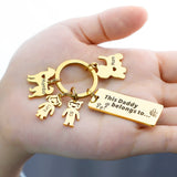 Family Names Keychain with Pet Cust Personalized Gift