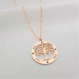 Family Names Necklace Stainless Steel Personalized Name Pendant Tree Of Life