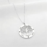 Family Names Necklace Stainless Steel Personalized Name Pendant Tree Of Life