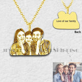 Family Photo Necklace Personalized Portrait Necklace