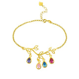 Family Tree Birthstone Bracelet Personalized Jewelry Bangle