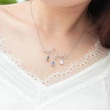 Family Tree Branch Birthstone Necklace Personalized Jewelry Necklace