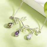 Family Tree Branch Birthstone Necklace Personalized Jewelry Necklace