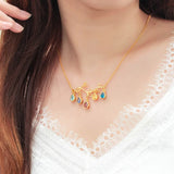 Family Tree Branch Birthstone Necklace Personalized Jewelry Necklace