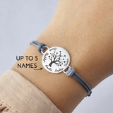 Family Tree Name Bracelet Stainless Steel Adjustable
