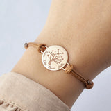 Family Tree Name Bracelet Stainless Steel Adjustable