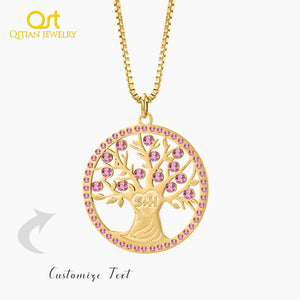 Family Tree Of Life Initials Name Necklace For Women
