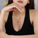 Family Tree Of Life Initials Name Necklace For Women