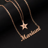 Double Layer Name Necklace For Women Personalized Heart Names Pendant Necklaces