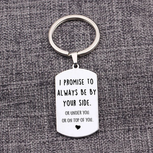 Engraved Keychain I PROMISE TO ALWAYS BE BY YOUR SIDE Wedding