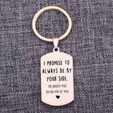 Engraved Keychain I PROMISE TO ALWAYS BE BY YOUR SIDE Wedding