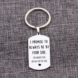 Engraved Keychain I PROMISE TO ALWAYS BE BY YOUR SIDE Wedding