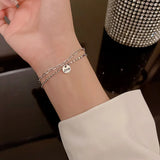 Geometric Pendant Name Bracelet Stainless Steel Jewelry