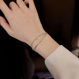 Geometric Pendant Name Bracelet Stainless Steel Jewelry