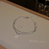 Geometric Pendant Name Bracelet Stainless Steel Jewelry