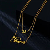 Double Layer Necklace Personalized Butterfly Pendant Necklace Women Jewelry