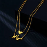 Double Layer Necklace Personalized Butterfly Pendant Necklace Women Jewelry