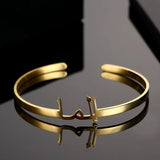 Personalized Stainless Steel Arabic Name Bangle for Women