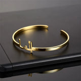 Personalized Stainless Steel Arabic Name Bangle for Women