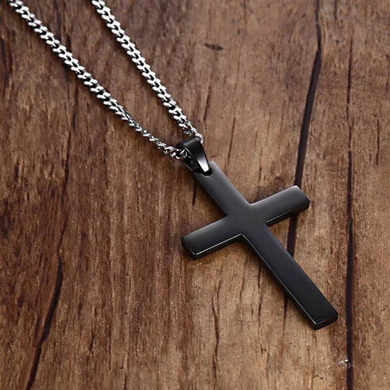 Titanium Cross Necklace Stainless Steel Prayer Choker