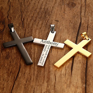 Titanium Cross Necklace Stainless Steel Prayer Choker