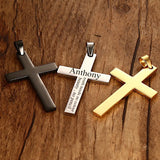 Titanium Cross Necklace Stainless Steel Prayer Choker