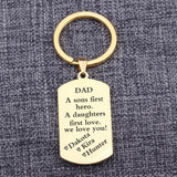 Personalized Kid Name Keyring for Dad, Stainless Steel Car Key Tag Holder