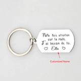 Personalized Papa French Name Key Ring