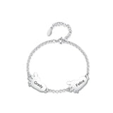 Personalized Stainless Steel Name Bracelet for Women - Adjustable Round Bangle