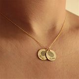 Personalized Fingerprint Necklace Stainless Steel Name Pendant for Women