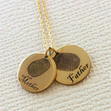 Personalized Fingerprint Necklace Stainless Steel Name Pendant for Women