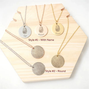 Personalized Fingerprint Necklace Stainless Steel Pendant
