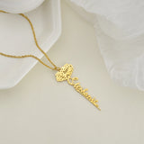 Rose Name Necklace Stainless Steel Personalized Choker Pendant