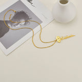 Rose Name Necklace Stainless Steel Personalized Choker Pendant