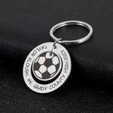 Personalized Football Keychain with Name and Jersey Number