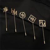 Personalized Stainless Steel Double Letter Suit Name Pins