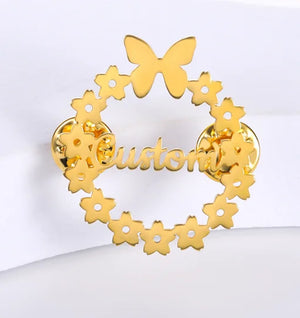 Personalized Stainless Steel Suit Name Pins for Formal Occasions