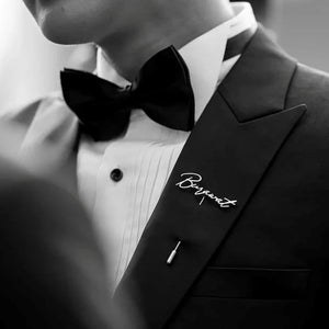Personalized Stainless Steel Suit Name Pins for Formal Occasions