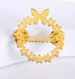 Personalized Stainless Steel Suit Name Pins for Formal Occasions
