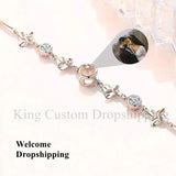 Four-Leaf Clover Diamond Projection Bracelet - Personalized Photos