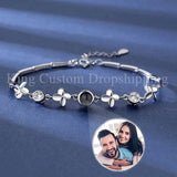 Four-Leaf Clover Diamond Projection Bracelet - Personalized Photos
