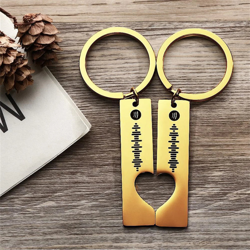 Engraving Photo Keychain Personalized Carvering Voice Necklace Engraved Name